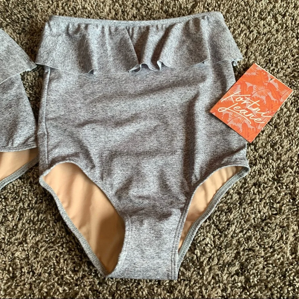Kortni Jeane mom and me heather gray peplum bottom set size medium and 8/9